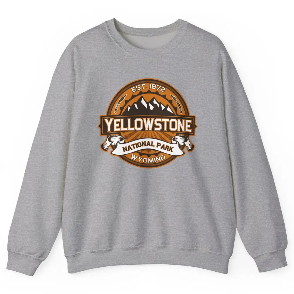 Yellowstone National Park Wyoming Golden Mountains Vintage Unisex Crewneck Sweatshirt