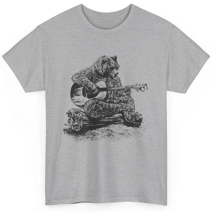 Funny Bear Playing Guitar Bear Guitarist Musician Bassist Classic Unisex T-Shirt