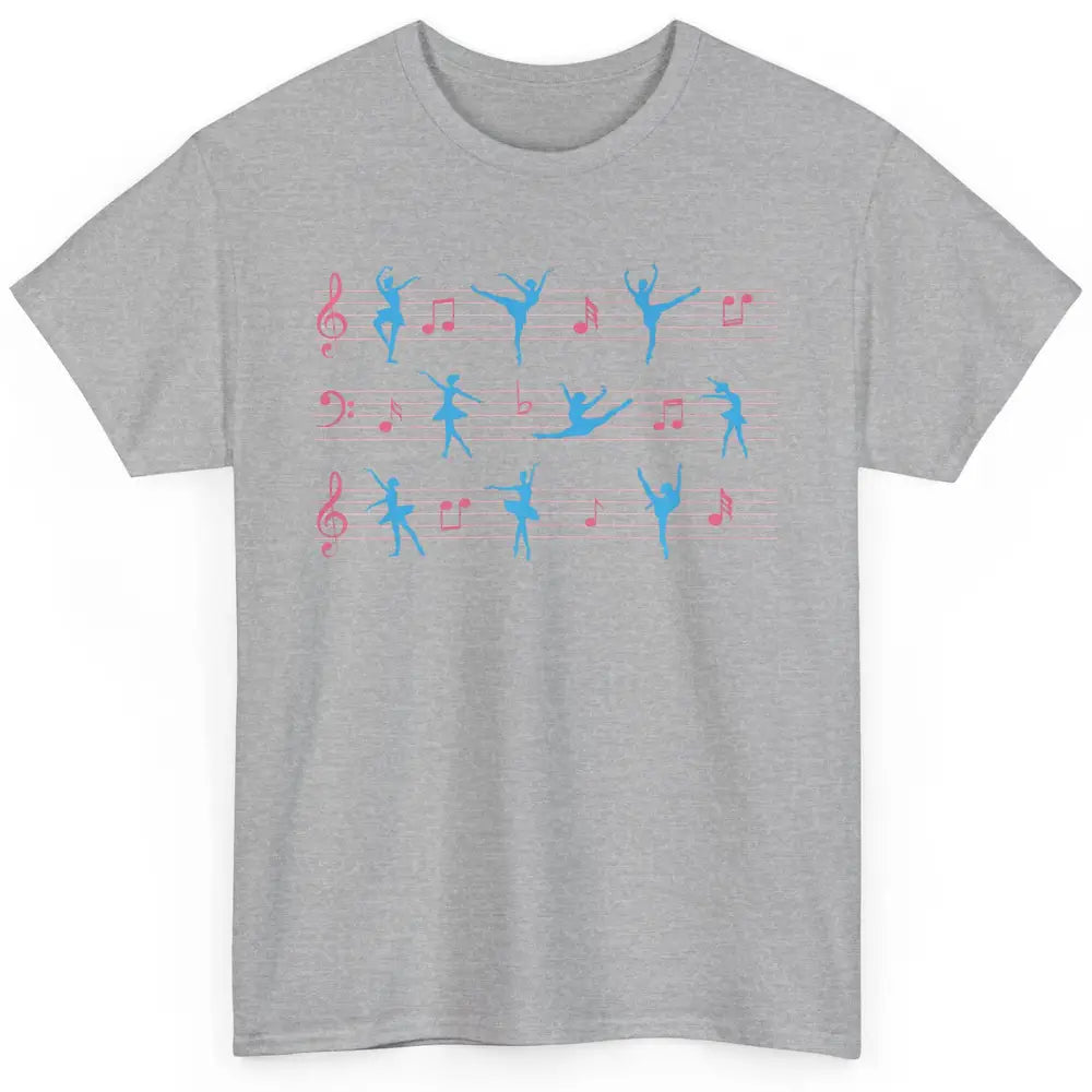 Ballet Dancer Ballerina Pointer Feet Musical Notes Dancing Classic Unisex T-Shirt