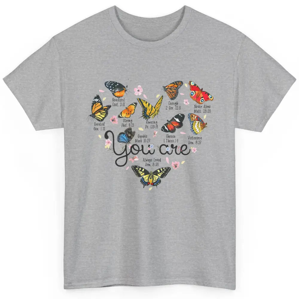 You Are Beautiful Bible Verse Butterfly Christian Jesus God Classic Unisex T-Shirt