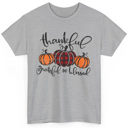 Vintage Grateful Thankful Blessed Pumpkin Fall Thanksgiving Classic Unisex T-Shirt