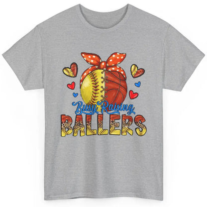 Busy Raising Ballers Softball And Basketball Mom Leopard Classic Unisex T-Shirt