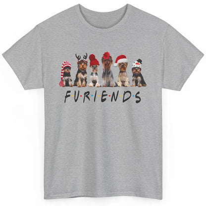 Funny Yorkie Furiends Merry Christmas Hat Santa Dog Lovers Classic Unisex T-Shirt