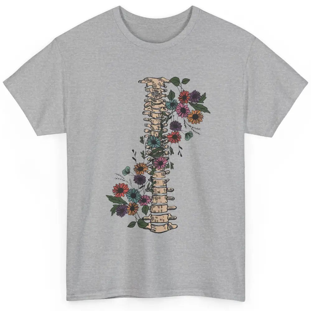 Floral Spine Anatomy Botanical Spine Ankylosing Spondylitis Classic Unisex T-Shirt