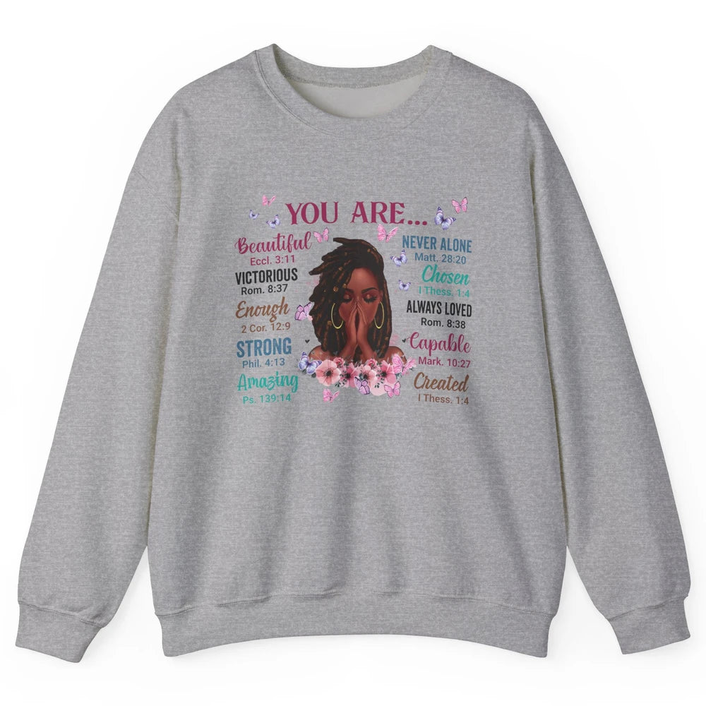 Black Girl God Says I Am Afro Woman Christian Religious Gift Unisex Crewneck Sweatshirt