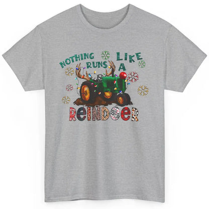 Christmas Tractor Nothing Runs Like A Reindeer Santa Claus Classic Unisex T-Shirt