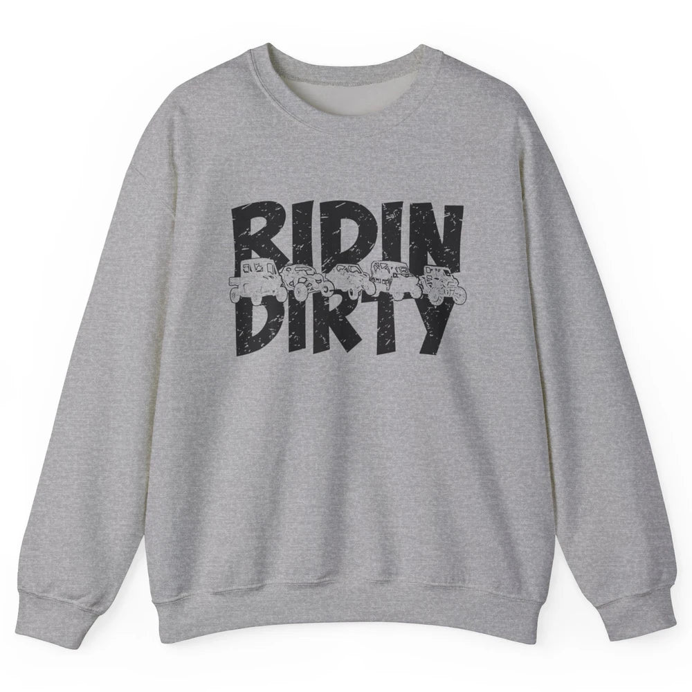 Retro UTV SXS Rider Riding Dirty ATV Offroad Riding SXS Life Unisex Crewneck Sweatshirt