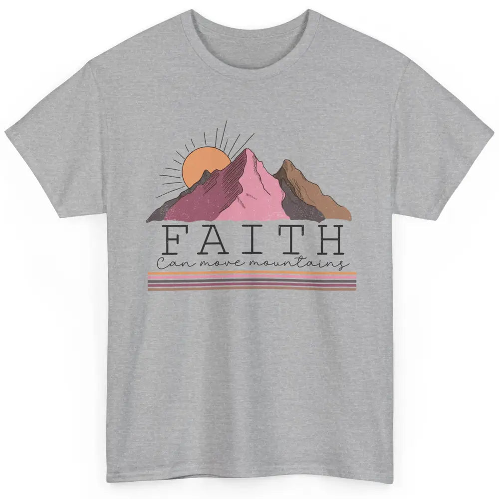 Faith Can Move Mountains Retro Christian Bible Verse Jesus Classic Unisex T-Shirt