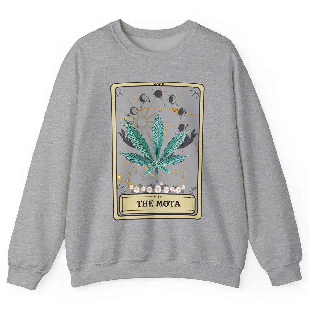 Vintage Weed The Mota Tarot Card Weed Cannabis Marijuana Unisex Crewneck Sweatshirt