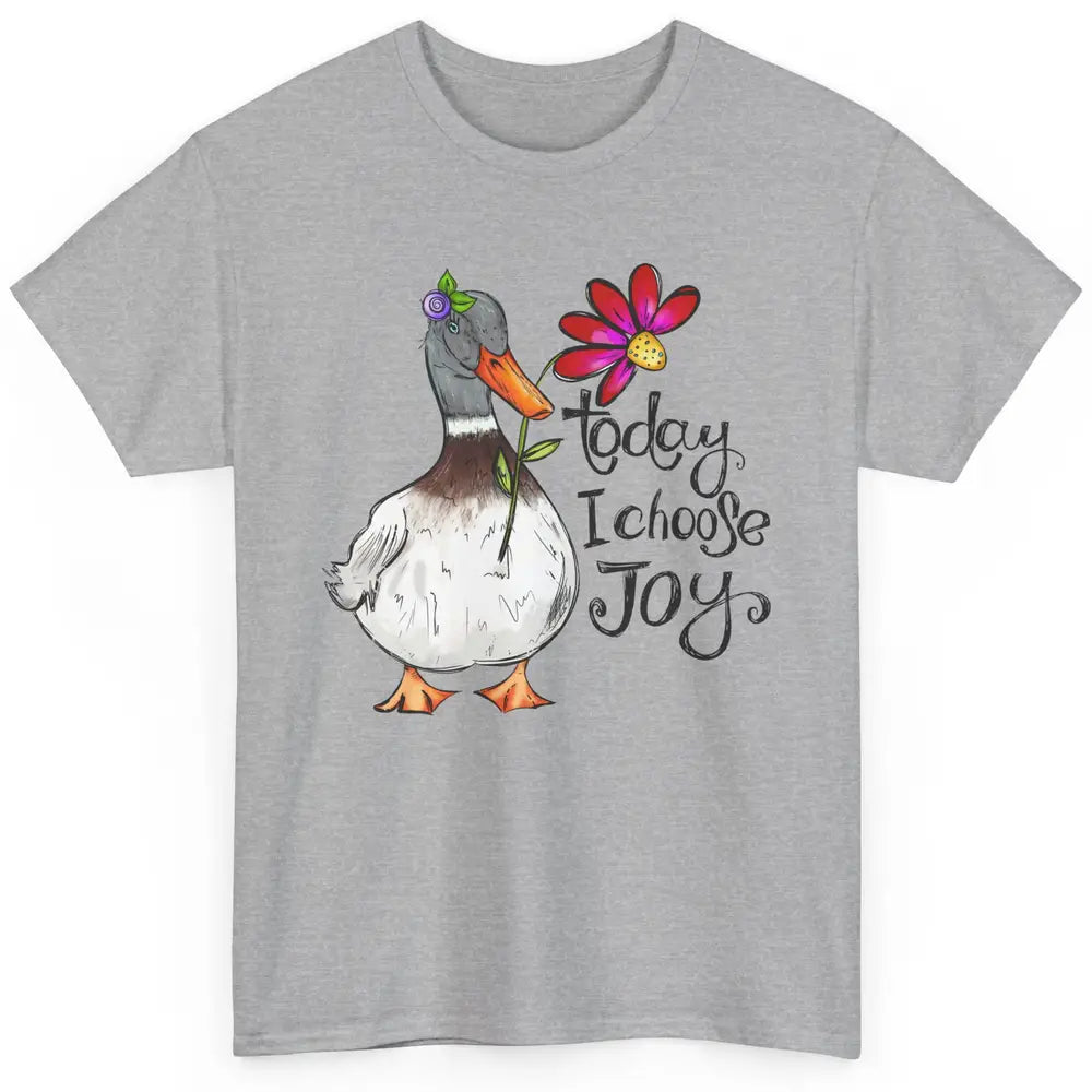 Christian Duck Today I Choose Joy Bible Verse Hand Drawn Classic Unisex T-Shirt