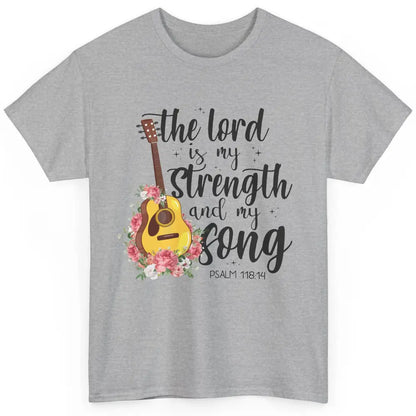 Floral Christian Lord Is My Strength And My Song Bible Verse Classic Unisex T-Shirt