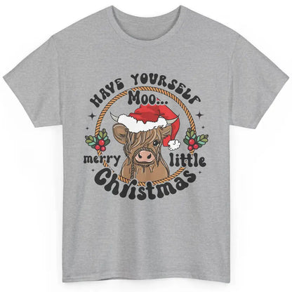 Have Yourself Merry Little Christmas Cow Santa Hat Xmas Gift Classic Unisex T-Shirt