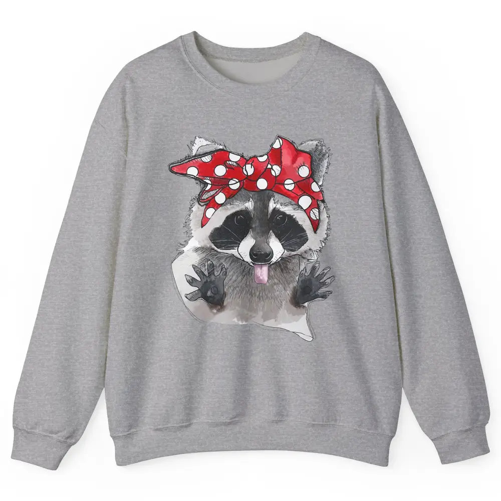 Bandana Racoon Baby Trashed Racoon Panda Lovers Gift Unisex Crewneck Sweatshirt