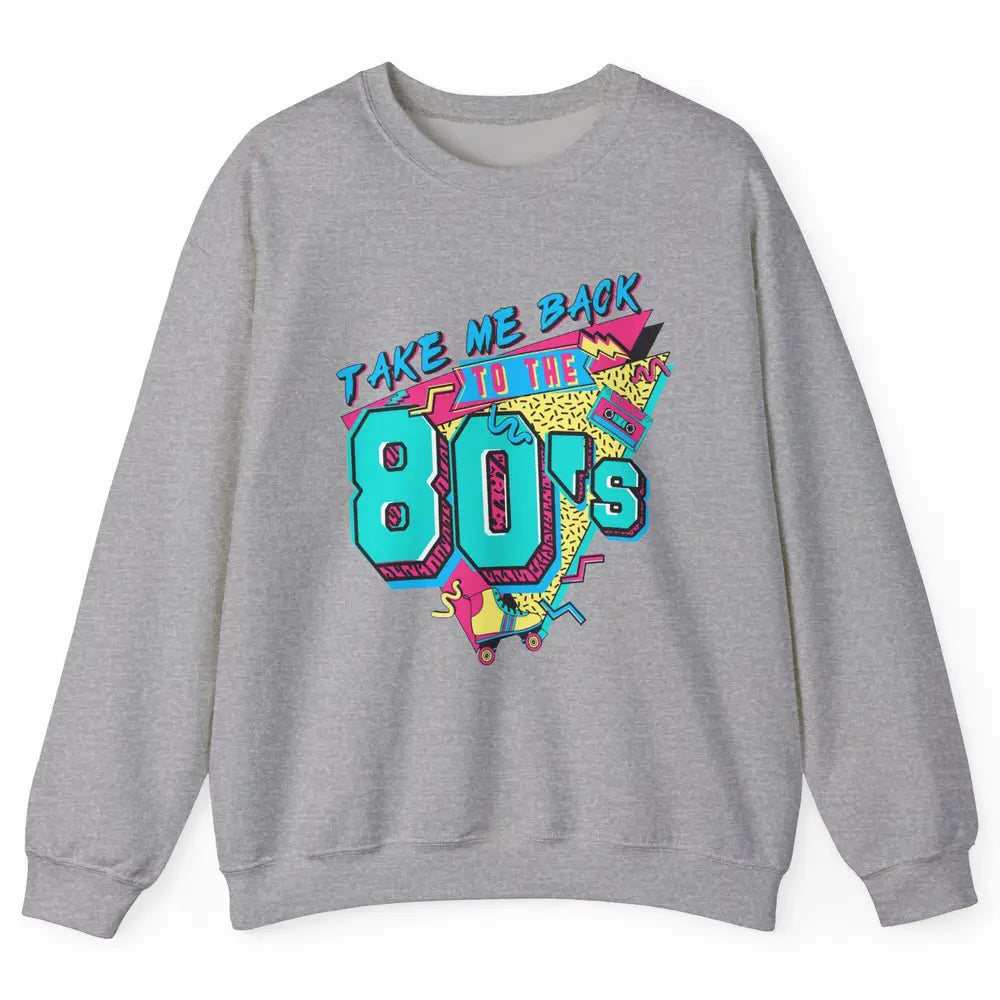 Vintage Take Me Back To The 80s Cassette Retro Rainbow Child Unisex Crewneck Sweatshirt