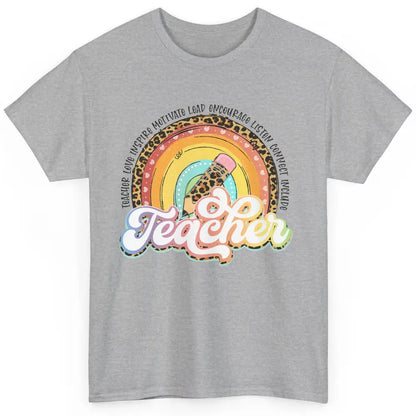 Teacher Life Love Inspire Motivate Appreciation Gift Rainbow Classic Unisex T-Shirt