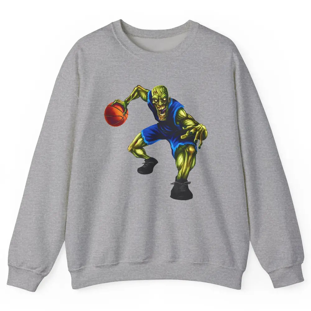 Zombie Basketball Halloween Basketball Players Scary Costume Unisex Crewneck Sweatshirt