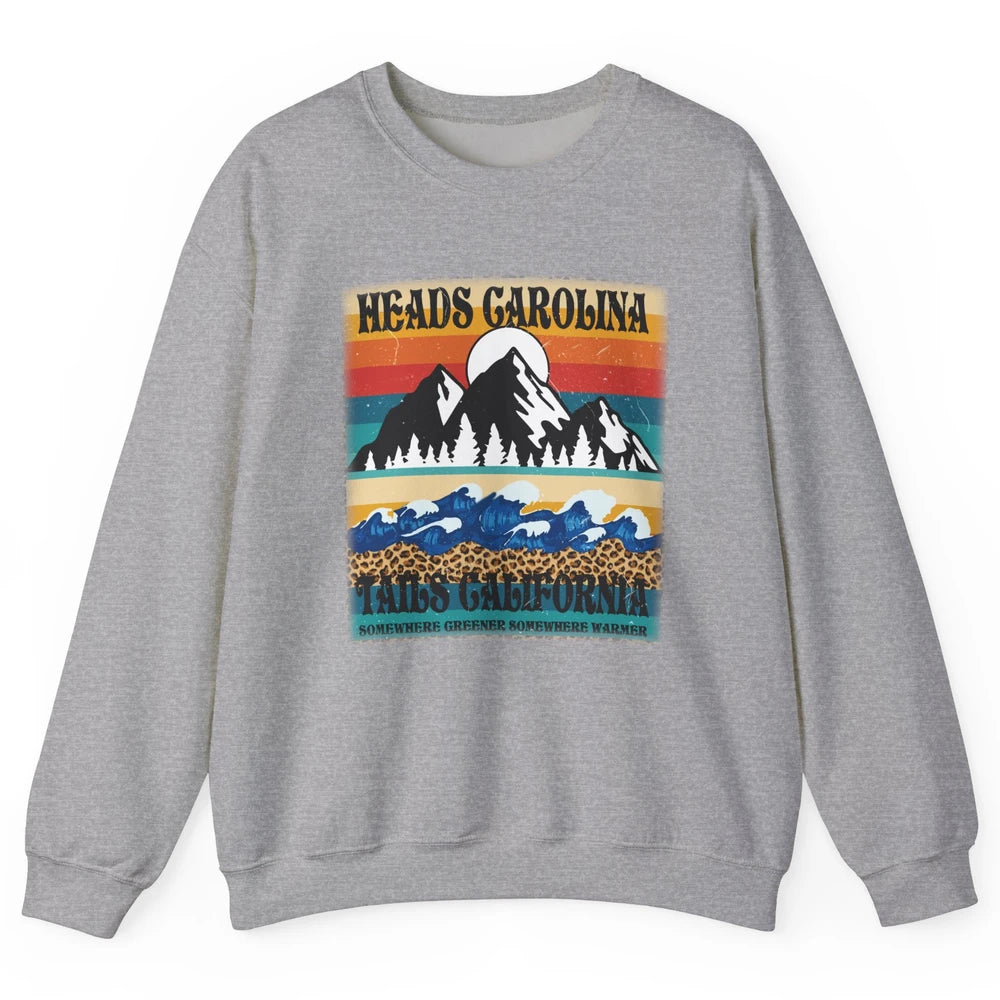 Vintage Heads Carolina Tail California Summer Beach Mountain Unisex Crewneck Sweatshirt