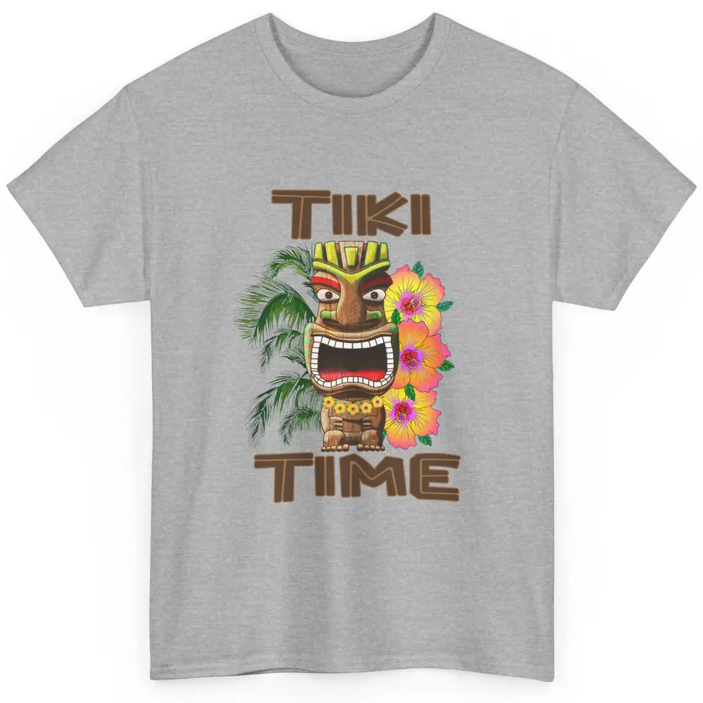 Aloha Flower Luau Tiki Time Hawaii Palm Tree Paradise Beach Classic Unisex T-Shirt