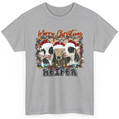 Funny Cow Merry Christmas Hanging With My Heifer Farmer Gift Classic Unisex T-Shirt