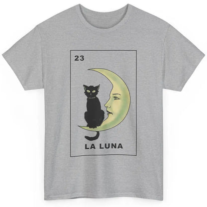 Funny Cat The Moon La Luna Tarot Card Halloween Cat Lovers Classic Unisex T-Shirt