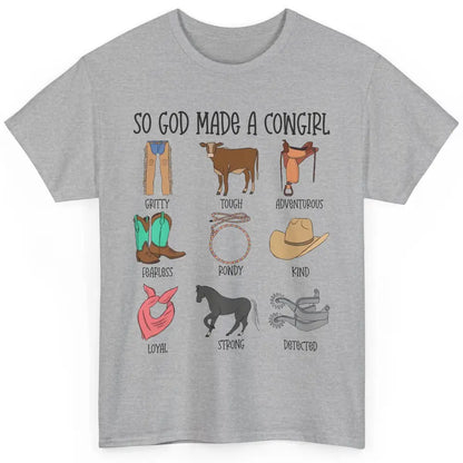 So God Made A Cowgirl Boot Hat Rodeo Western Country Cowgirl Classic Unisex T-Shirt