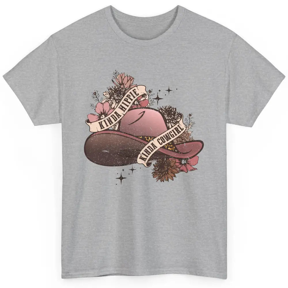 Floral Cowgirl Hat Kinda Hippie Kinda Cowgirl Western Girls Classic Unisex T-Shirt