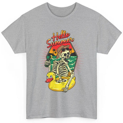 Summer Vibes Skeleton Funny Skeleton On Beach Sunset Classic Unisex T-Shirt