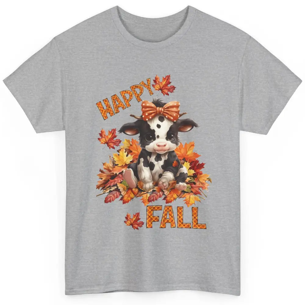 Cute Baby Cow Bandana Hay Fall Pumpkin Thanksgiving Autumn Classic Unisex T-Shirt