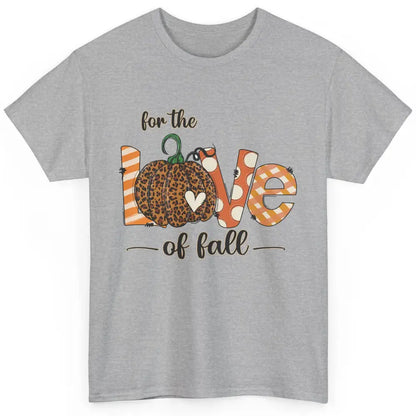 Retro Love Fall Y'All Leopard Pumpkin Heart Halloween Fall Classic Unisex T-Shirt