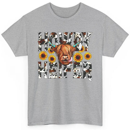 Sunflower Highland Cow Howdy Heifer Western Country Cowboy Classic Unisex T-Shirt