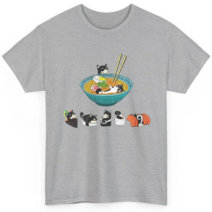 Funny Black Shiba Inu Sushi Ramen Bowl Japanese Kawaii Dog Classic Unisex T-Shirt