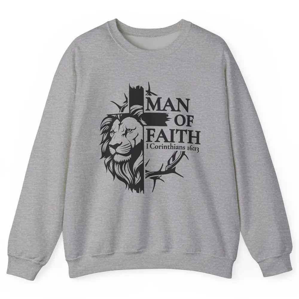 Yeshua Lion Of Judah Man Of Faith Bible Christian Religious Unisex Crewneck Sweatshirt