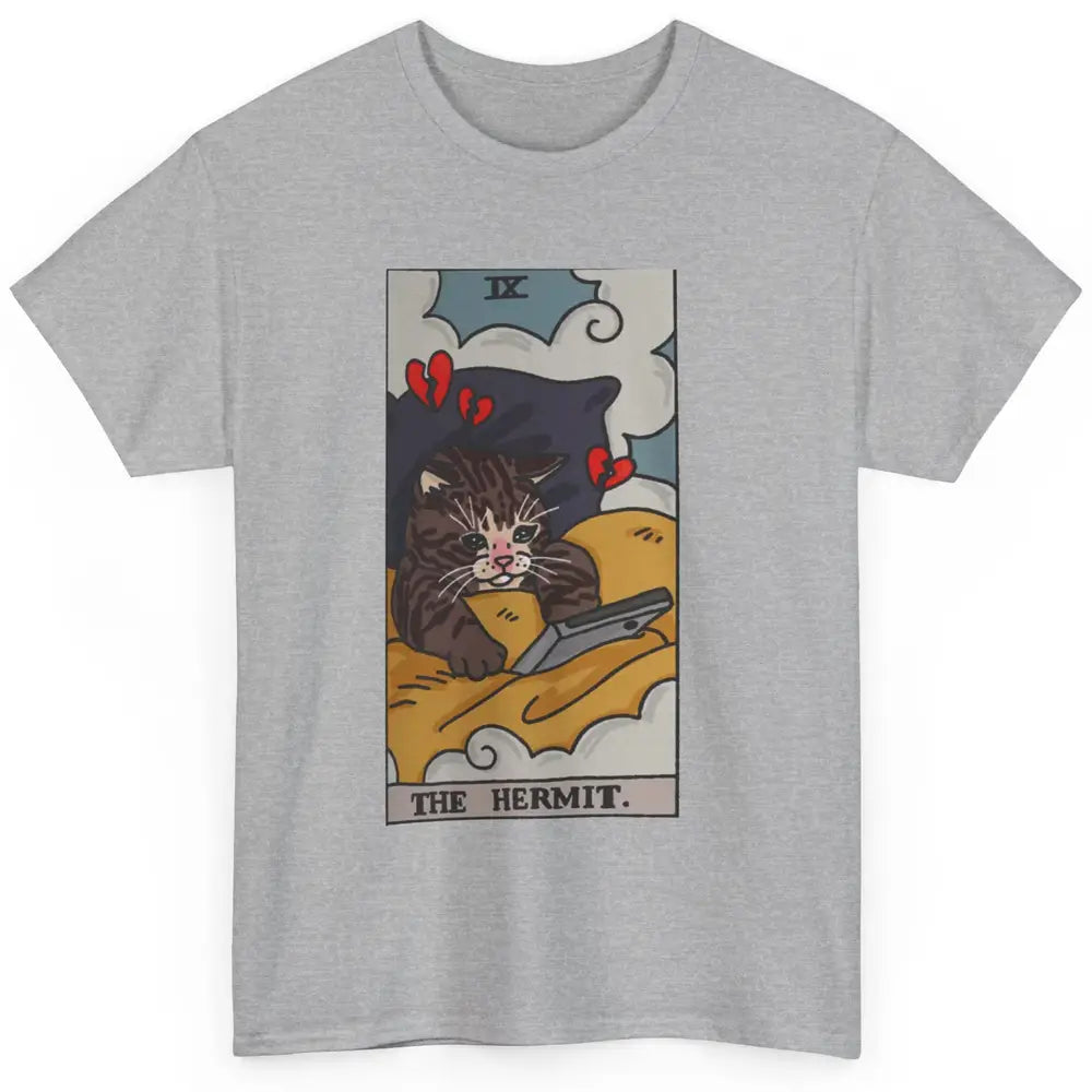 Funny Cat The Hermit Tarot Card Cat Meme Magic Cat Halloween Classic Unisex T-Shirt