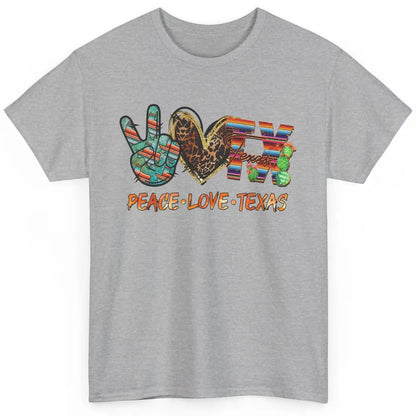 Retro Peace Love Texas Leopard Western Country Desert Cactus Classic Unisex T-Shirt