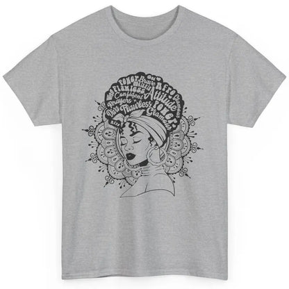 Afro Melanin Woman Turban Hair Quotes African American Woman Classic Unisex T-Shirt