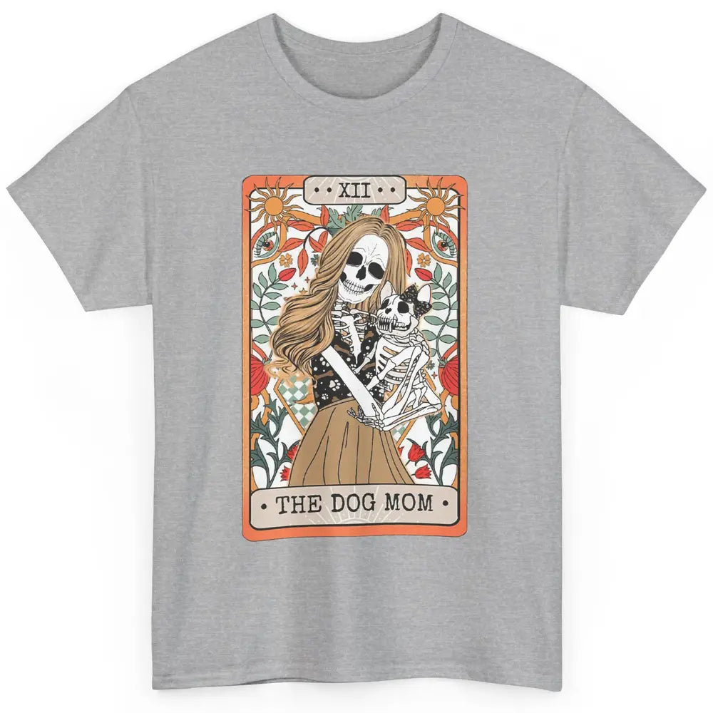 Retro Skeleton Tarot Card The Dog Mom Halloween Dog Lovers Classic Unisex T-Shirt