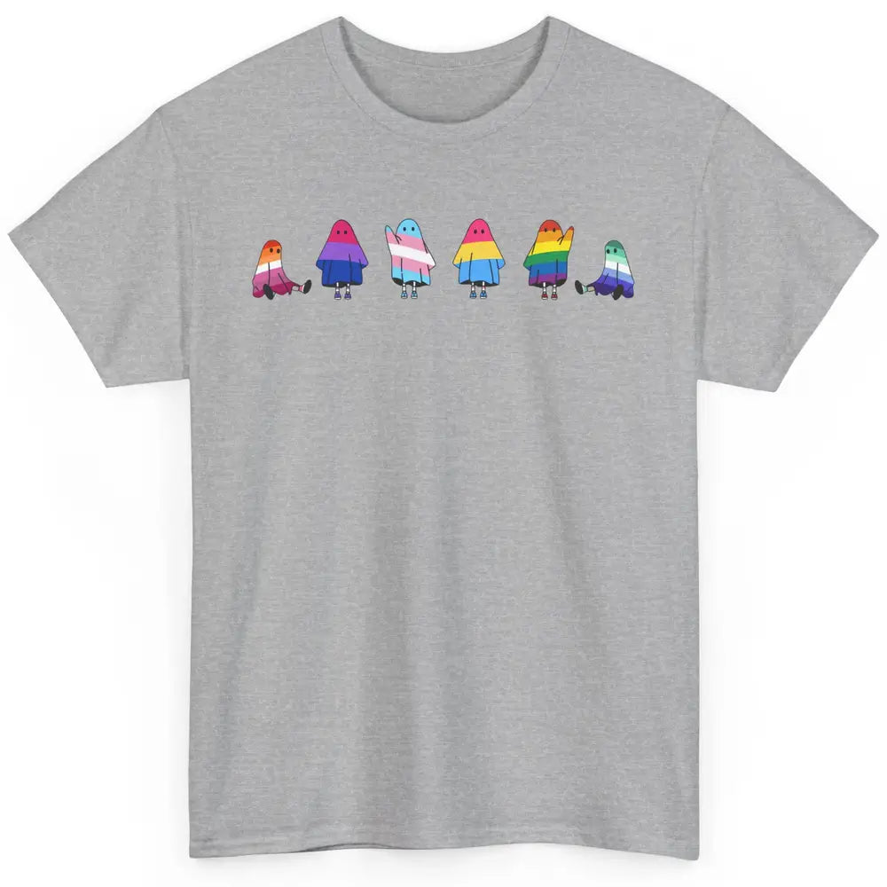 Cute Gay Baby Ghosts Spooky LGBTQ Lesbian Gay Pride Month Classic Unisex T-Shirt