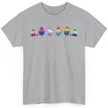 Cute Gay Baby Ghosts Spooky LGBTQ Lesbian Gay Pride Month Classic Unisex T-Shirt