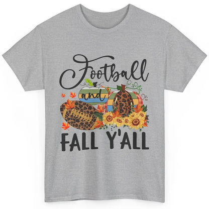 Football And Fall Y'all Leopard Pumpkin Autumn Thanksgiving Classic Unisex T-Shirt