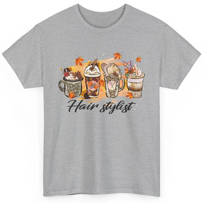 Fall Hair Stylist Latte Coffee Autumn Pumpkin Spice Fall Classic Unisex T-Shirt