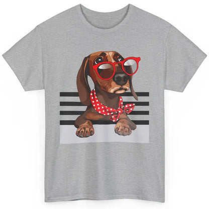 Dachshund Dog In Sunglasses Funny Dachshund Mom Dog Lovers Classic Unisex T-Shirt