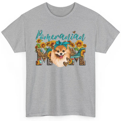 Sunflower Leopard Pomeranian Mom Western Pomeranian Dog Lady Classic Unisex T-Shirt