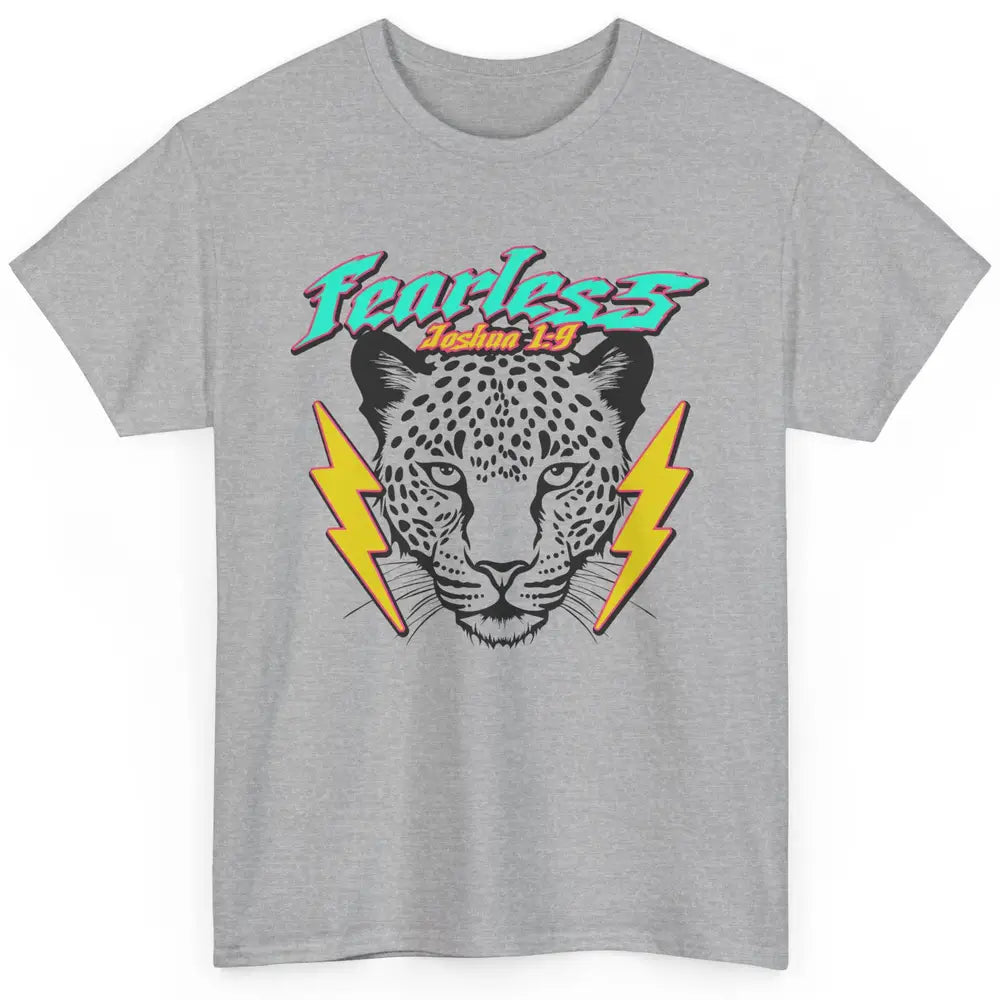 Christian Cheetah Fearless Bible Lightning Bolt Religious Classic Unisex T-Shirt