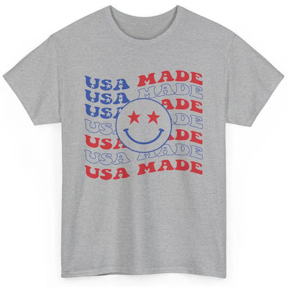 US Flag America Made Smiley Face July 4th American Patriots Classic Unisex T-Shirt