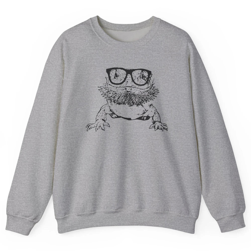 Bearded Dragon Glasses Animal Cute Bearded Dragon Owner Gift Unisex Crewneck Sweatshirt