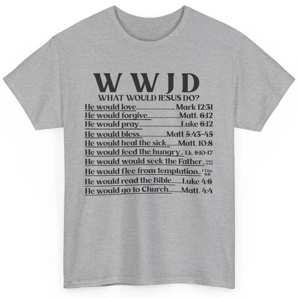 What Would Jesus Do Bible Verse Christian Religious WWJD Classic Unisex T-Shirt