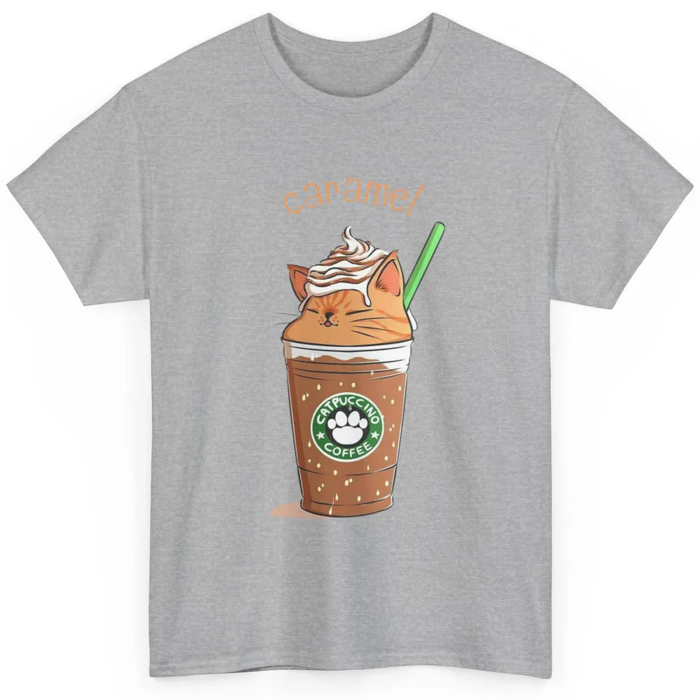 Cute Caramel Orange Cat Animals Pet Catpuccino Coffee Kitten Classic Unisex T-Shirt