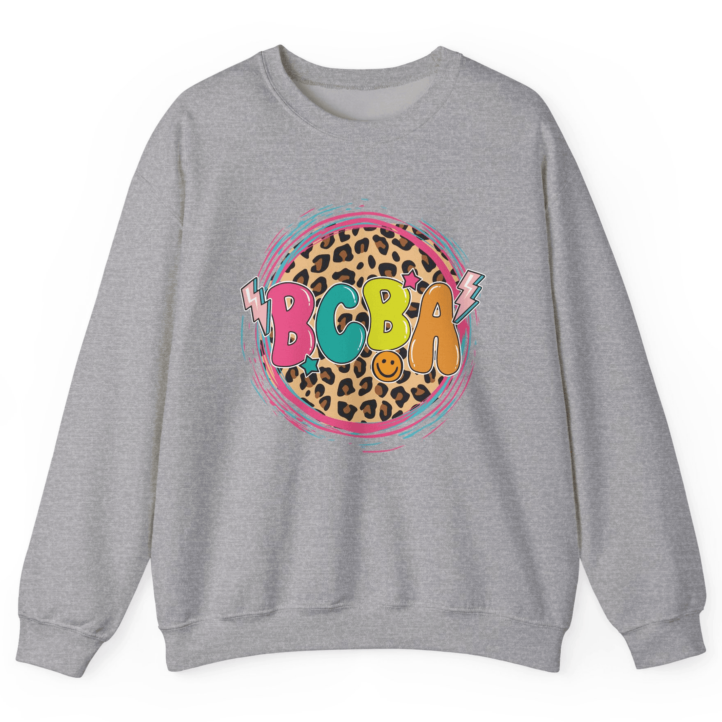 Board Certified Behavior Analyst BCBA Leopard ABA Therapist Unisex Crewneck Sweatshirt