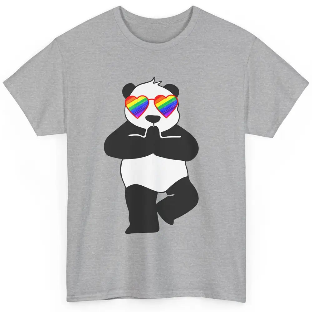 Yoga Panda LGBT Gay Pride Month Rainbow Sunglasses Love Classic Unisex T-Shirt