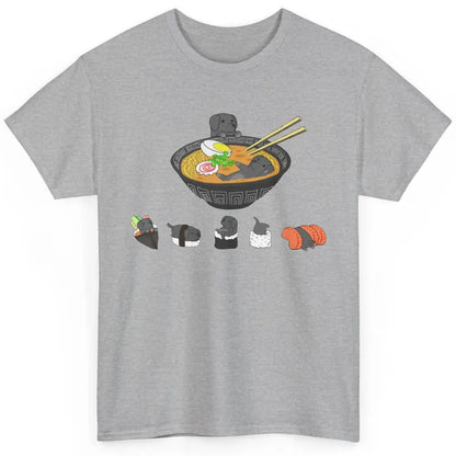 Black Labrador Sushi Ramen Bowl Japanese Kawaii Dog Mom Classic Unisex T-Shirt